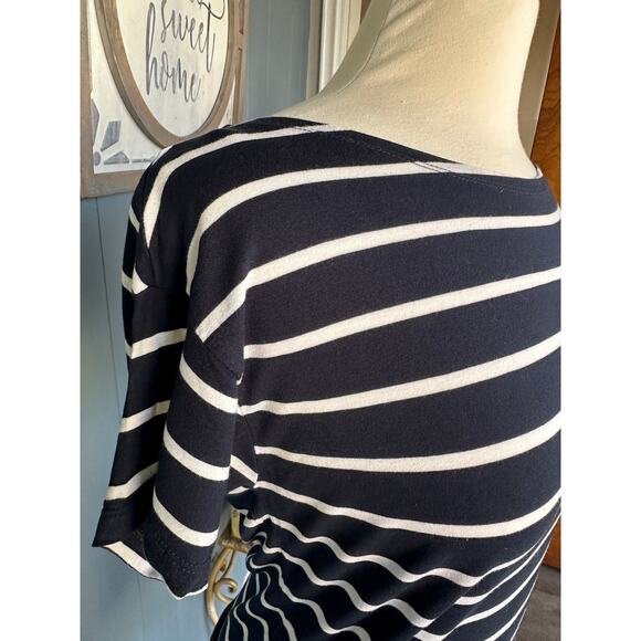 GAP Navy Blue and White Stripes Rayon Super Soft Sz XS - Picture 5 of 7